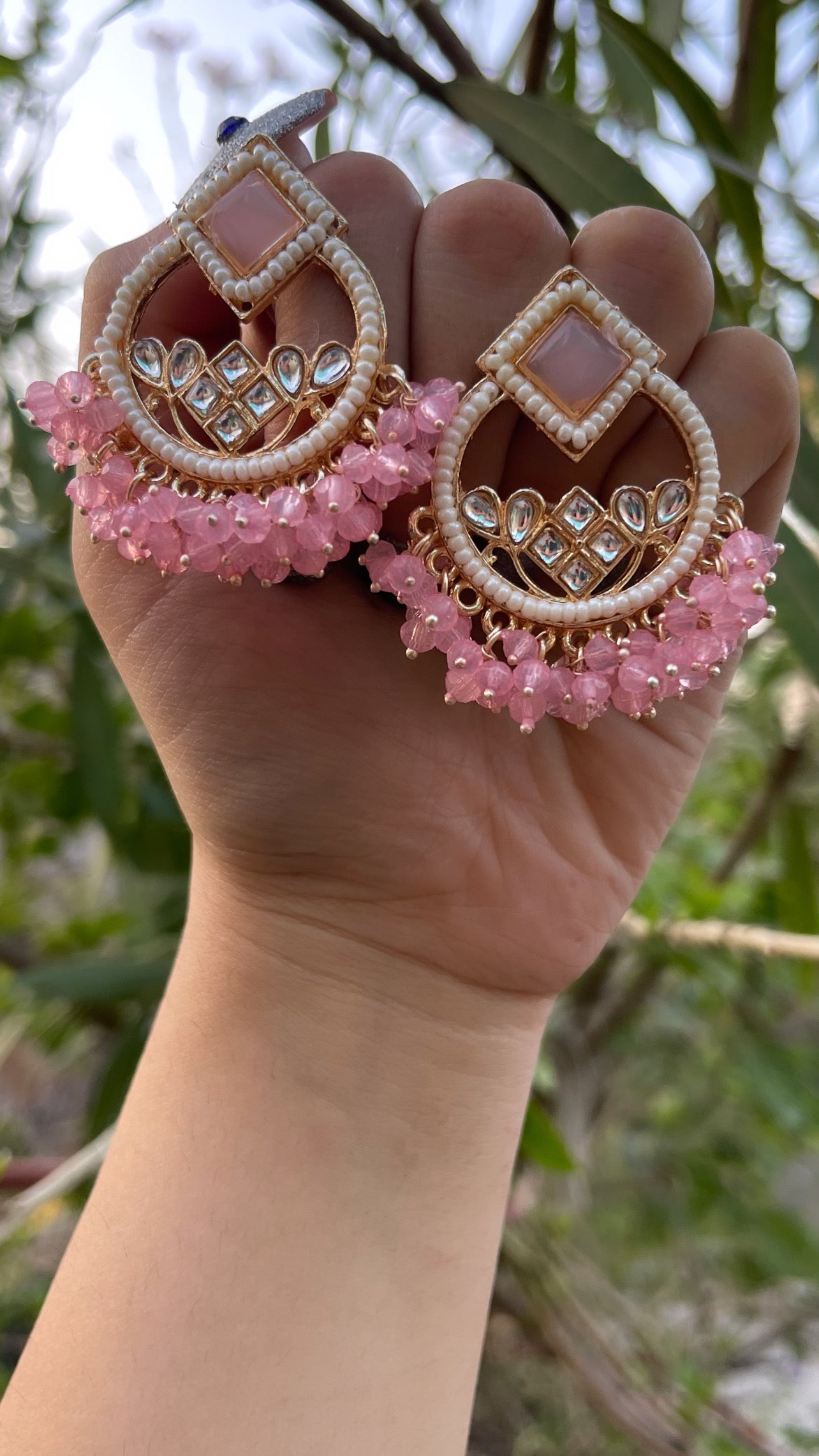 Hoop Earrings With Beaded Fringe