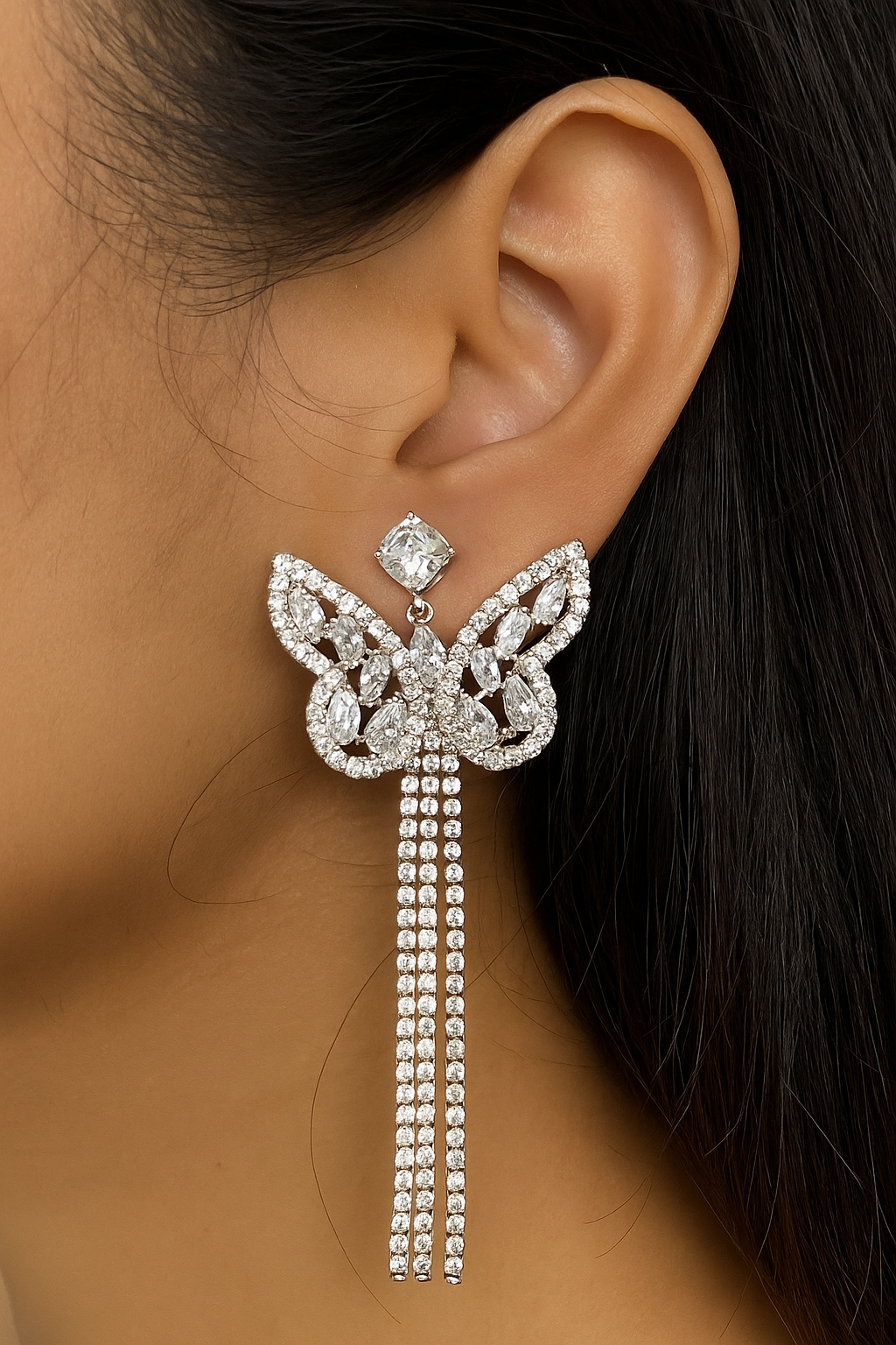 Butterfly Rhinestone Earrings