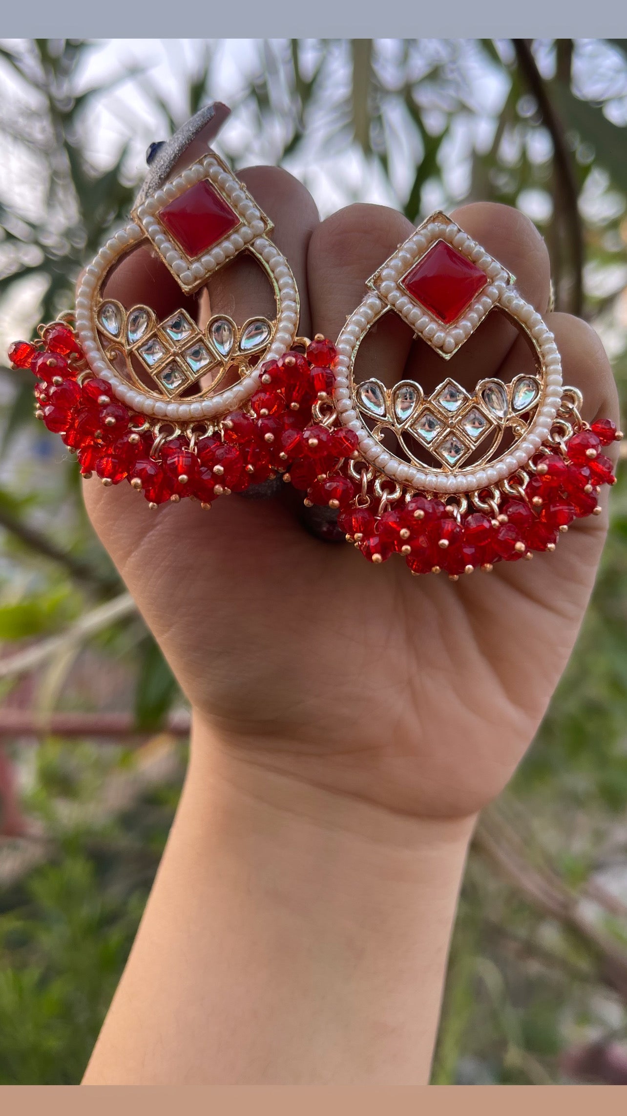 Hoop Earrings With Beaded Fringe