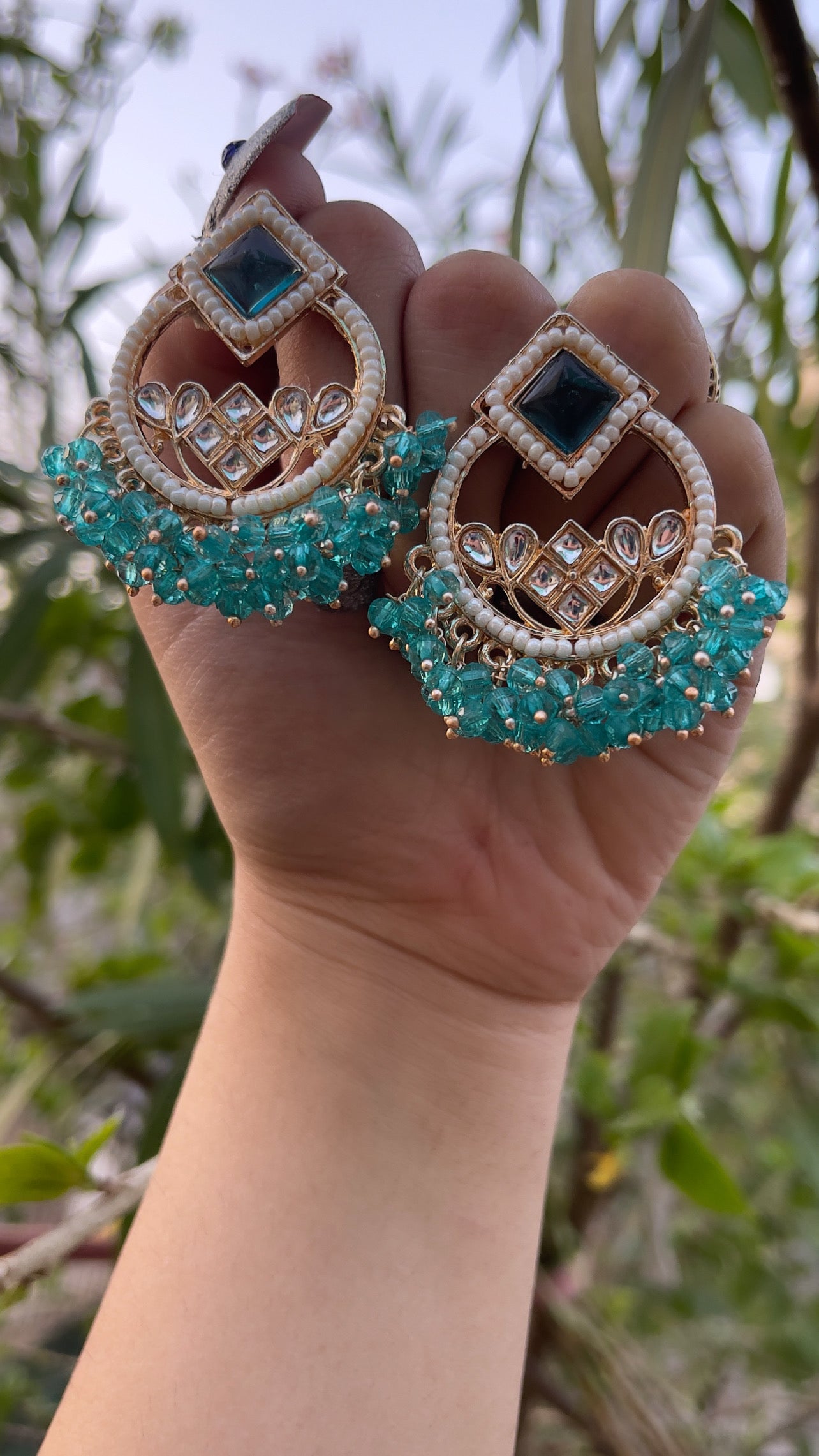 Hoop Earrings With Beaded Fringe
