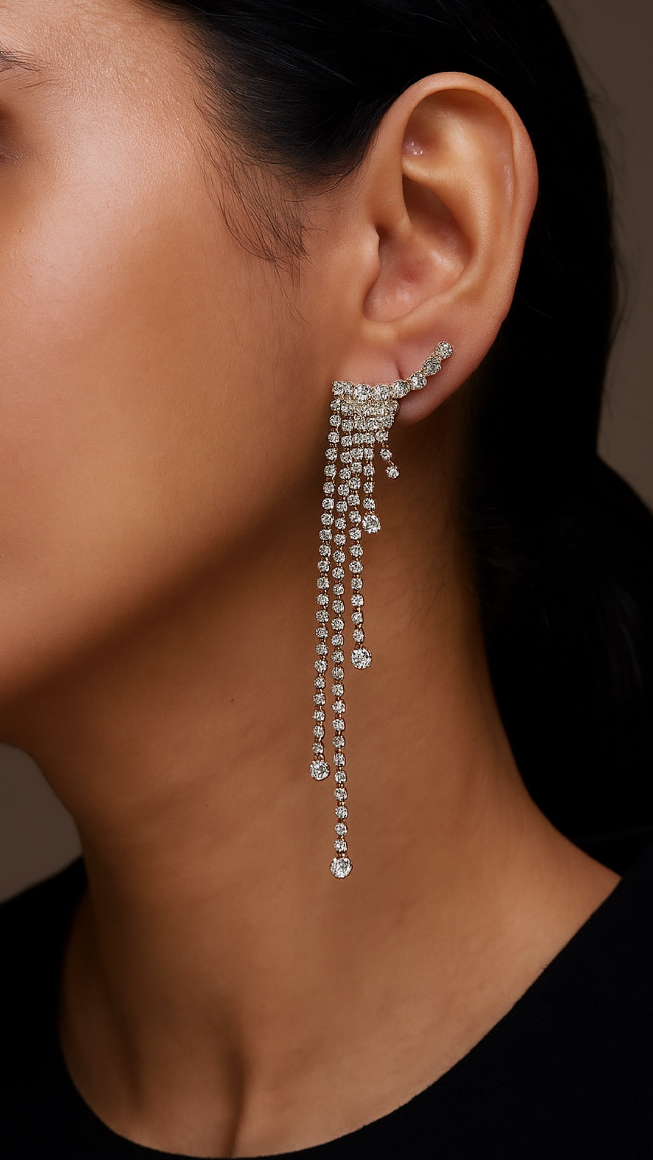 Stellar Drop Sparkle Climber Earrings