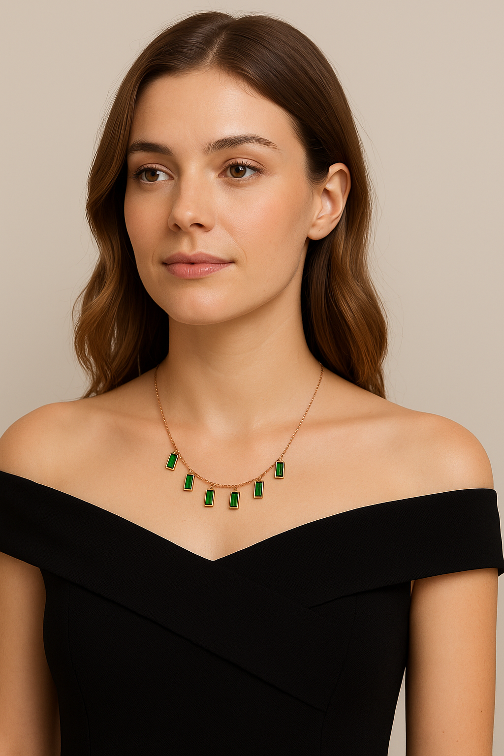 Stylish Gold Plated Chain with Wave Links and Crystal Accents