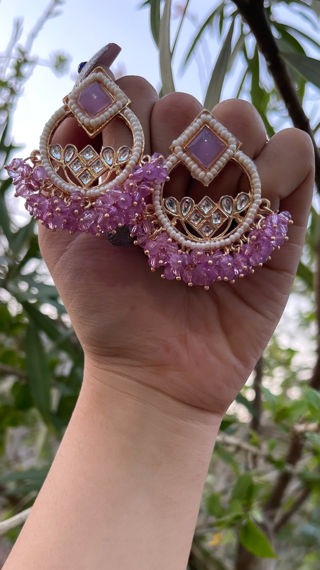 Hoop Earrings With Beaded Fringe