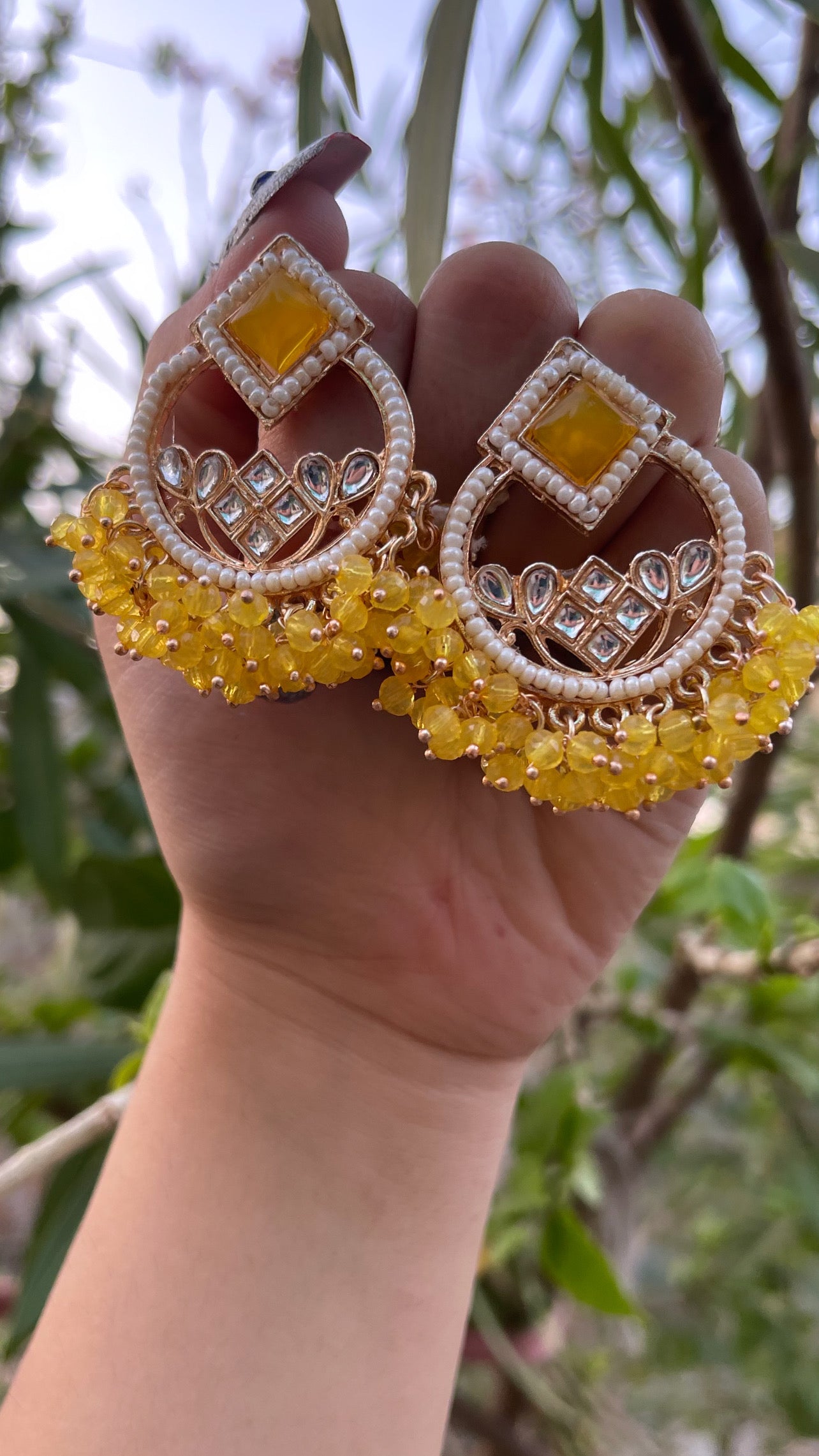 Hoop Earrings With Beaded Fringe
