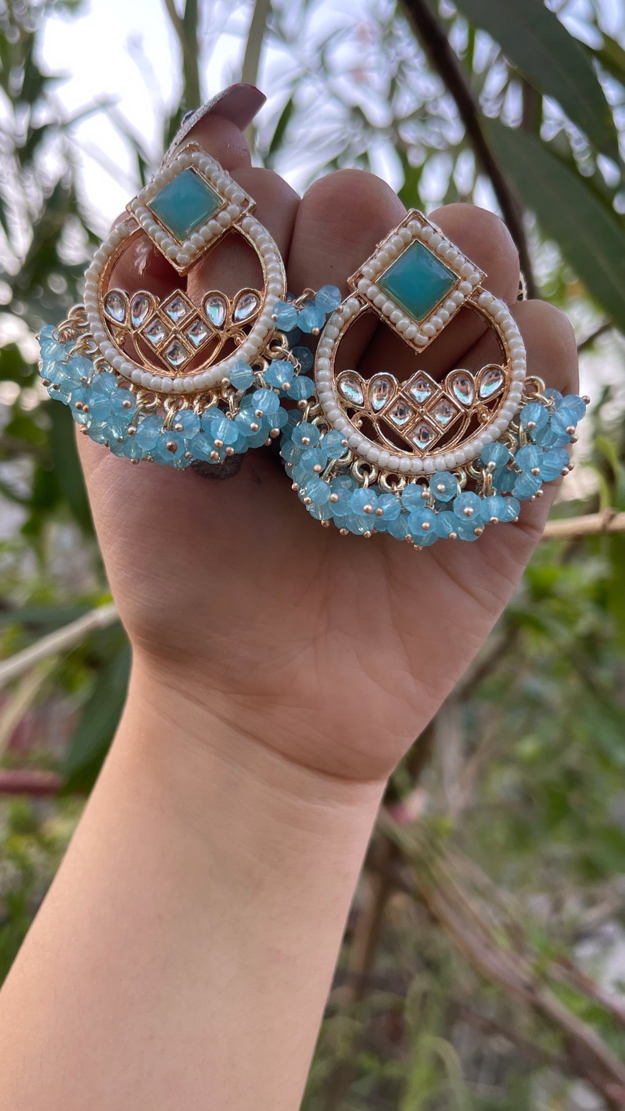 Hoop Earrings With Beaded Fringe