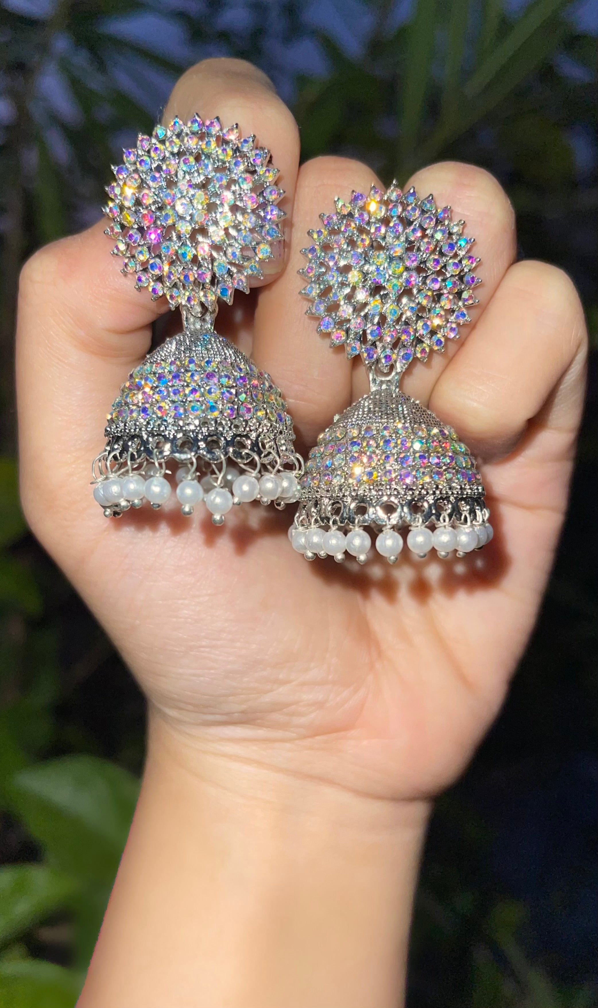 Crystal Sparkle Jhumki Earrings