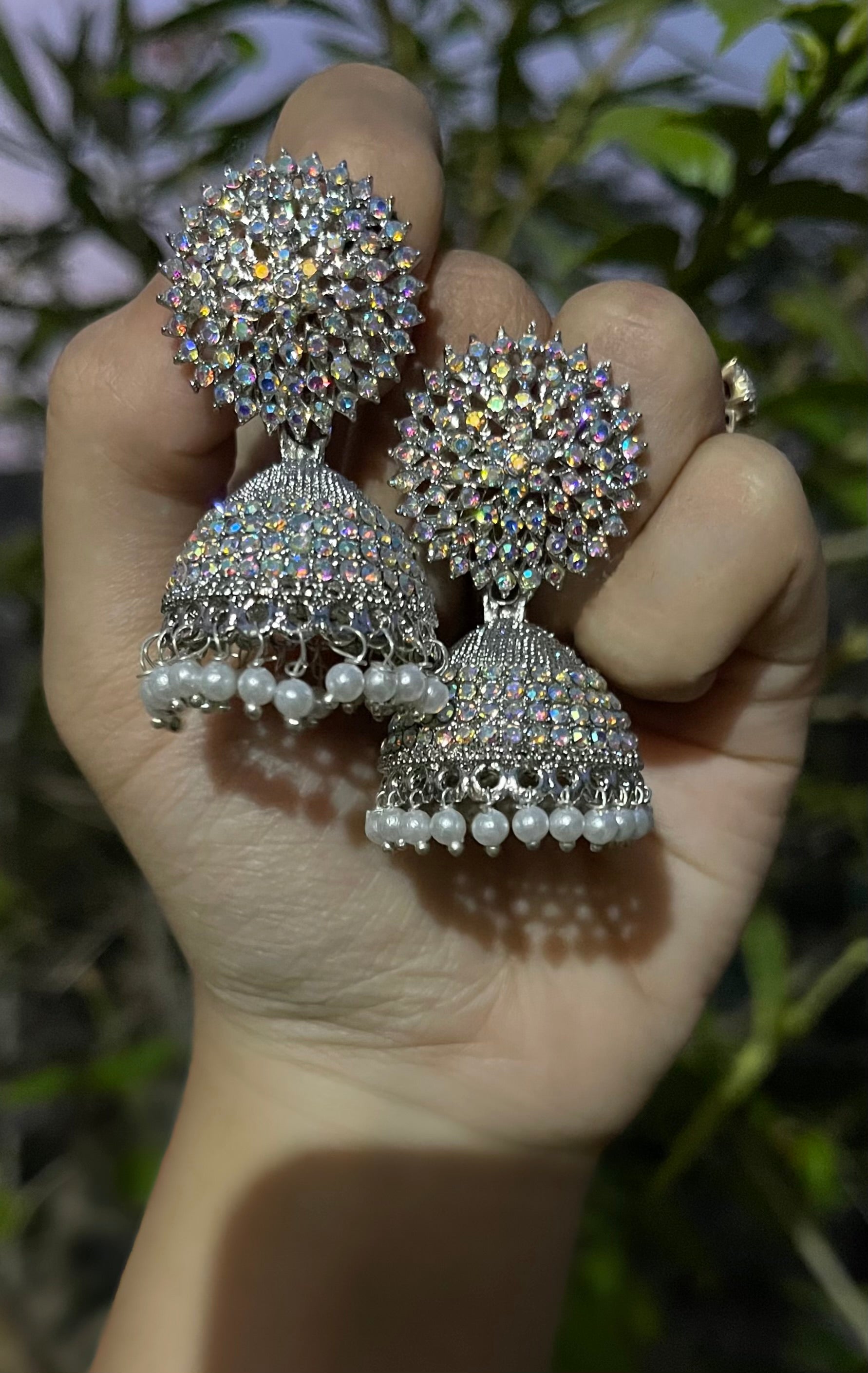 Crystal Sparkle Jhumki Earrings