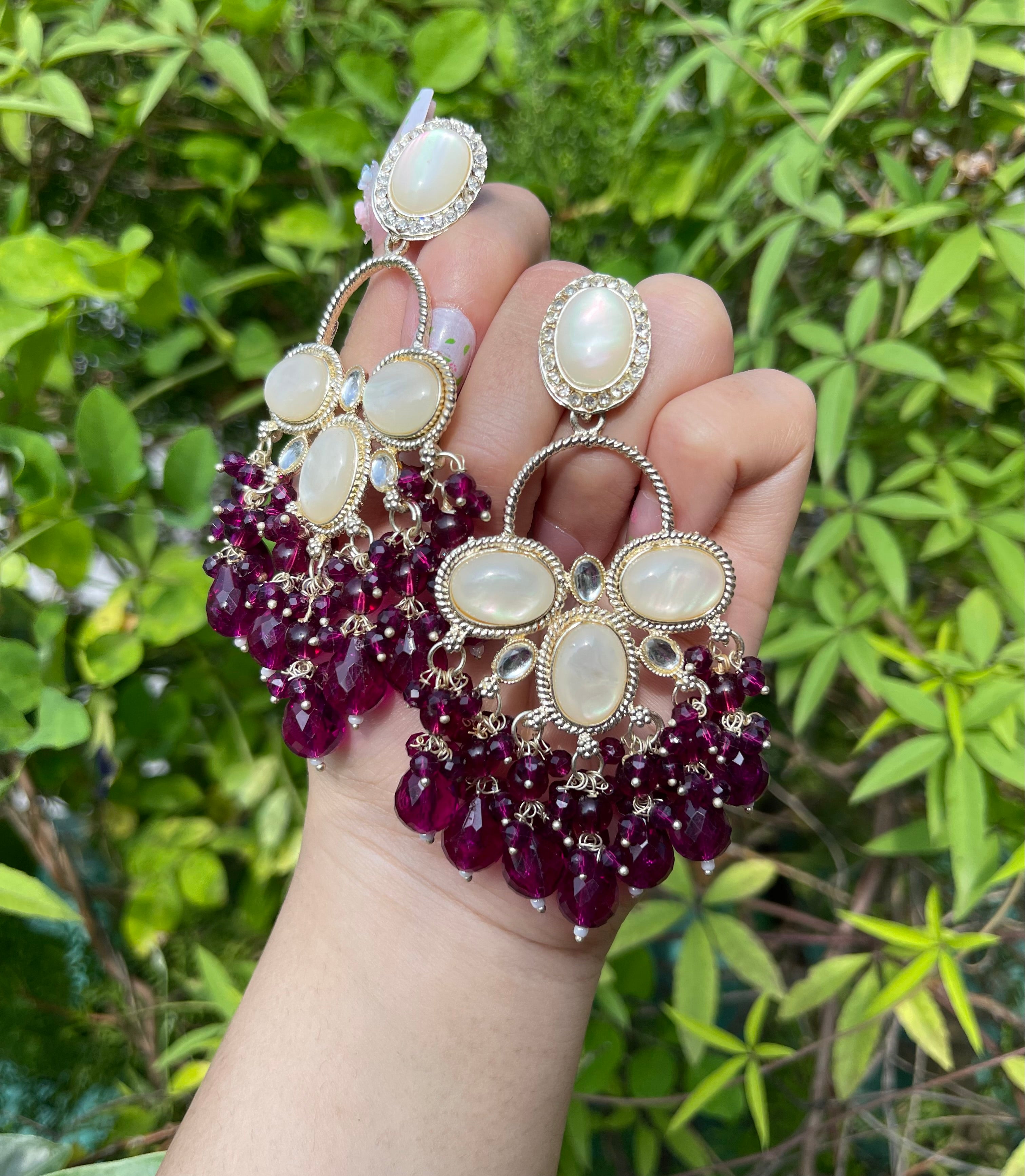 Kanika Earrings — Festive Earrings in Yellow, Black & Wine
