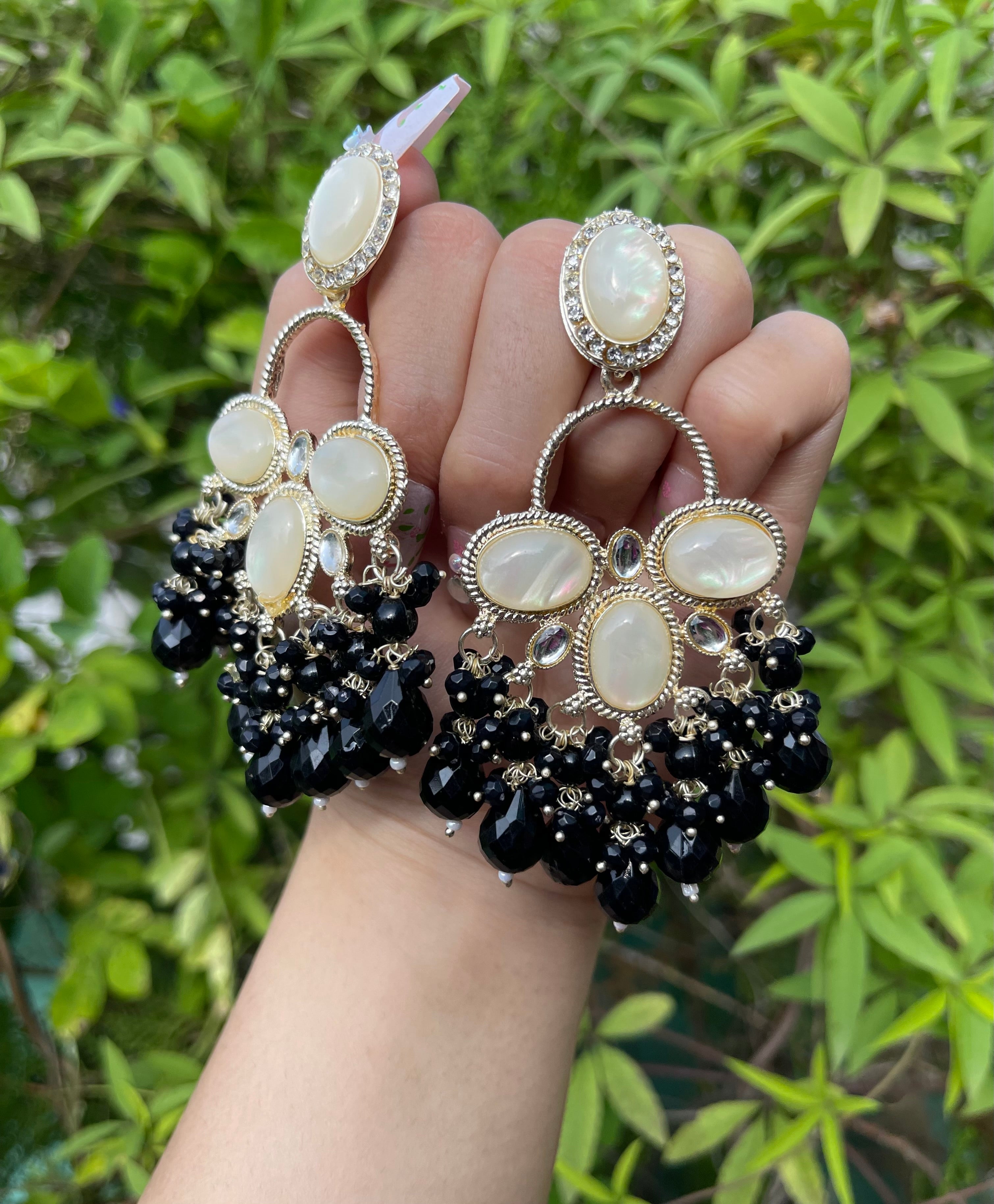 Kanika Earrings — Festive Earrings in Yellow, Black & Wine