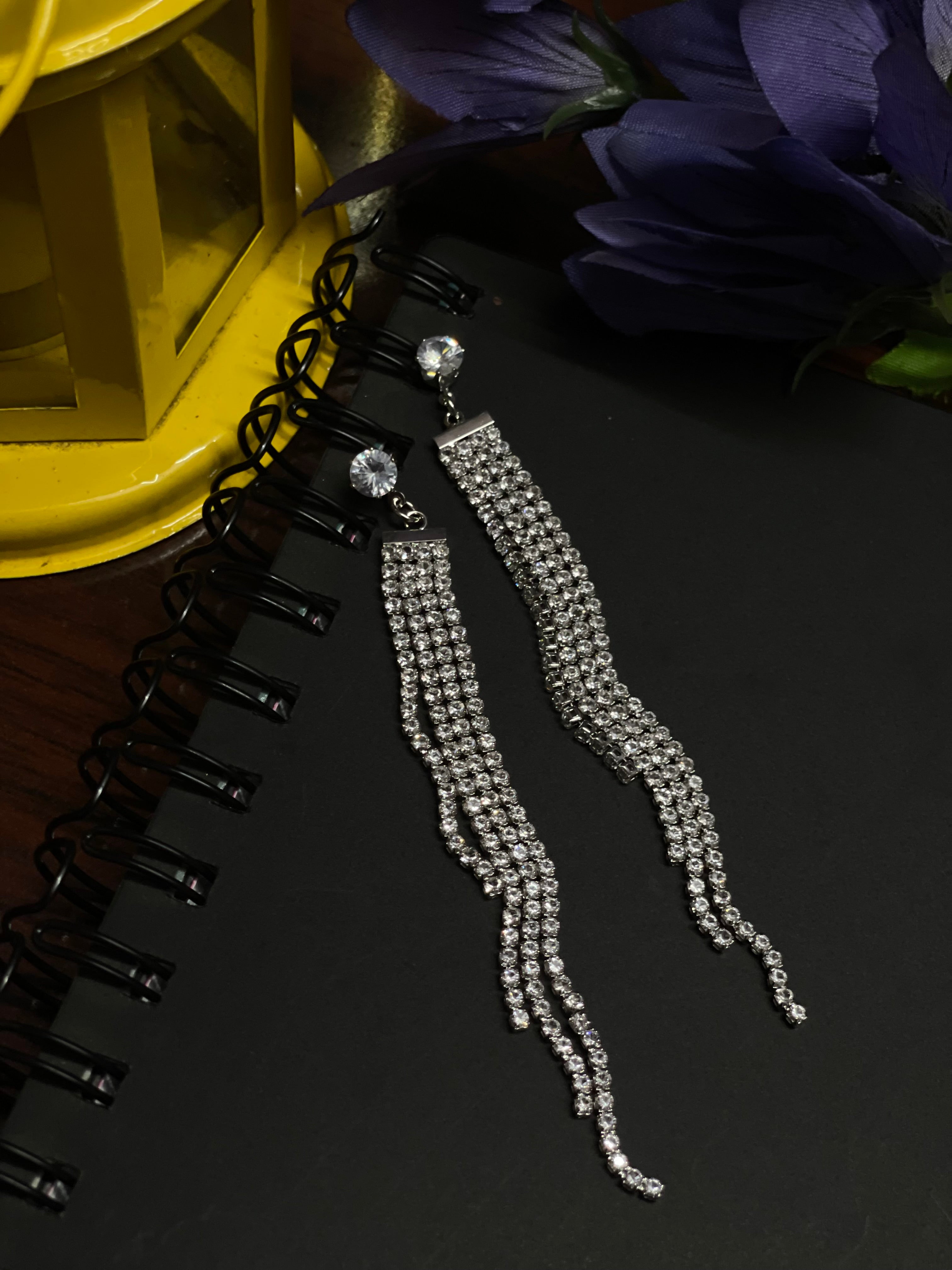 Crystal Cascade Rhinestone Dangler Earrings