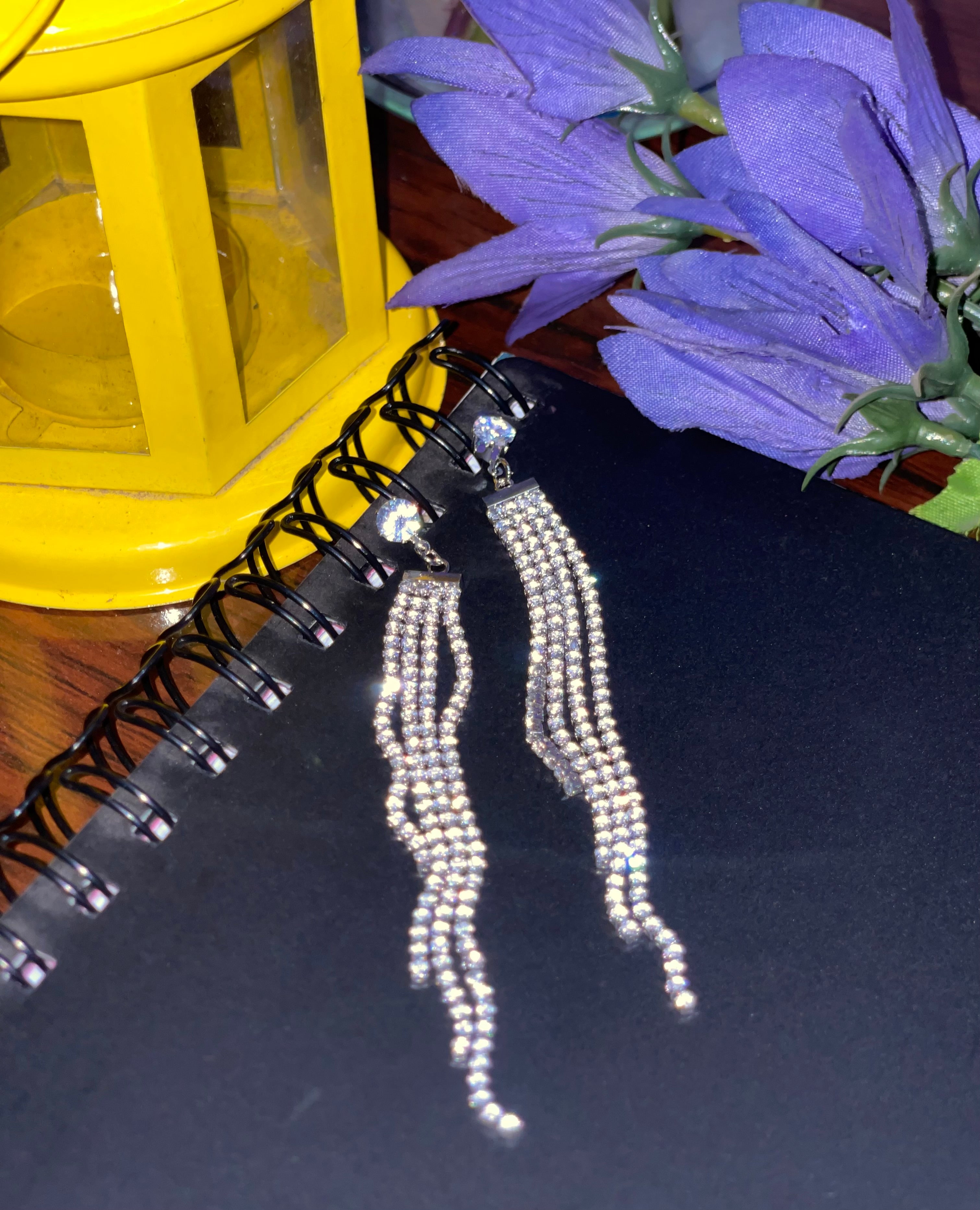 Crystal Cascade Rhinestone Dangler Earrings