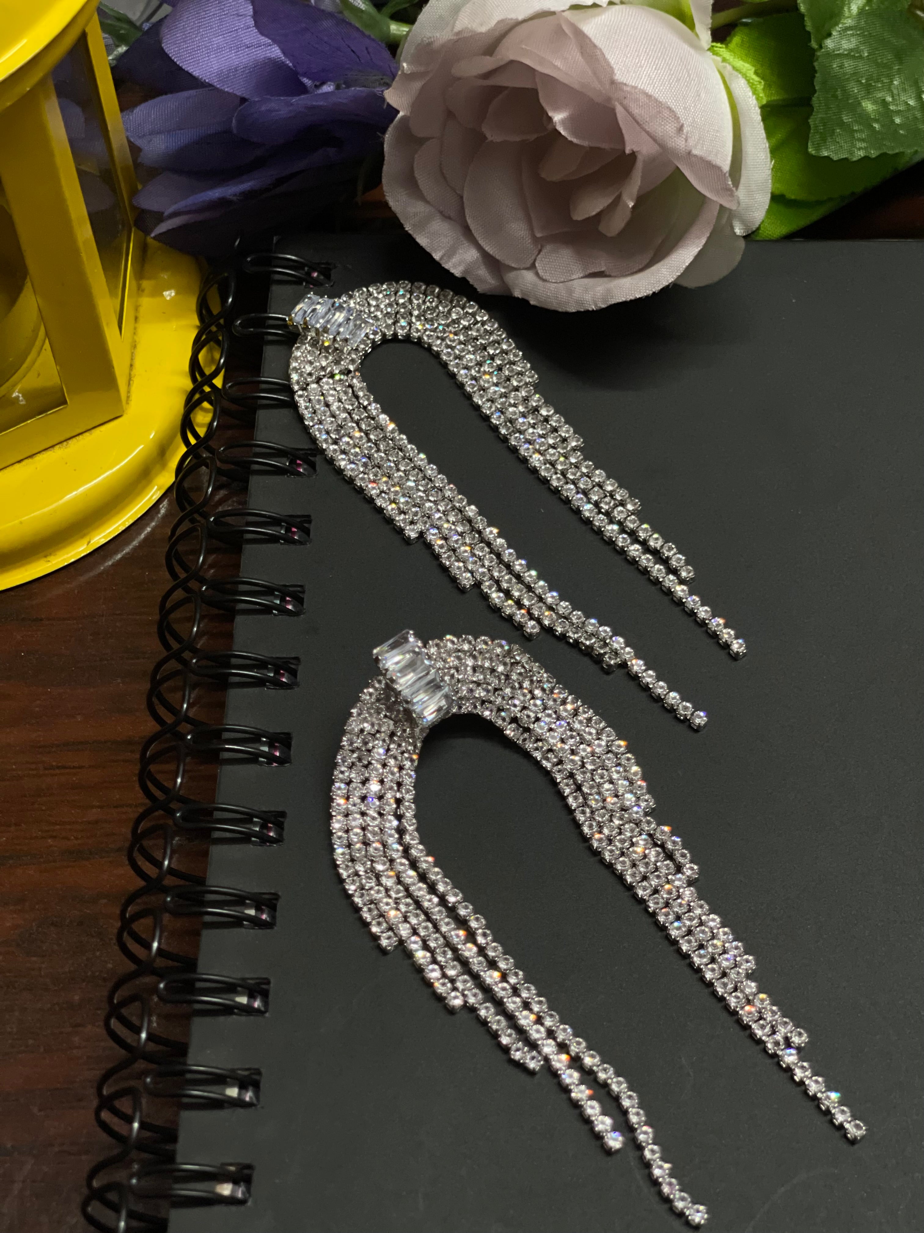 Radiant Waterfall Arch Rhinestone Earrings