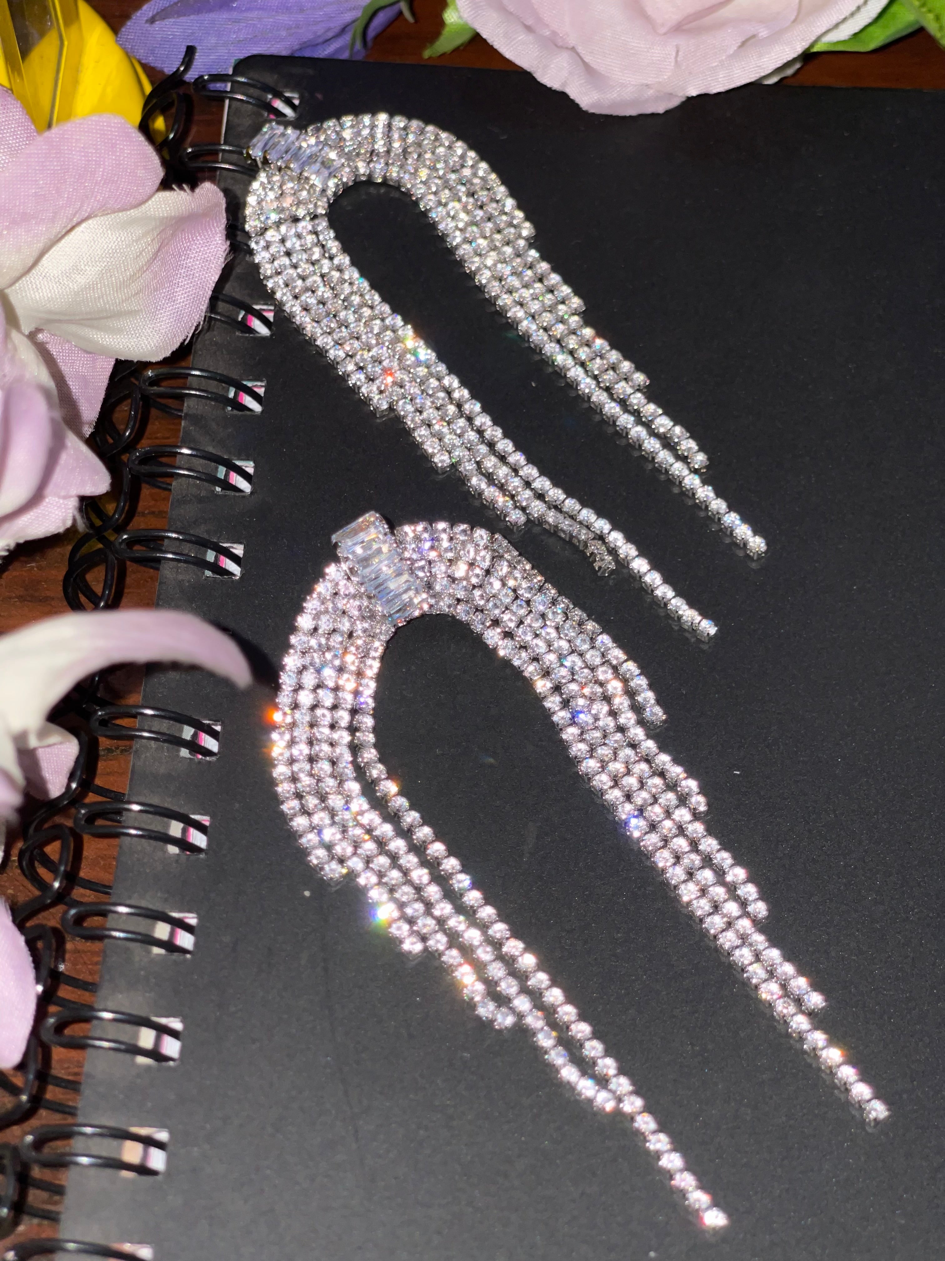 Radiant Waterfall Arch Rhinestone Earrings