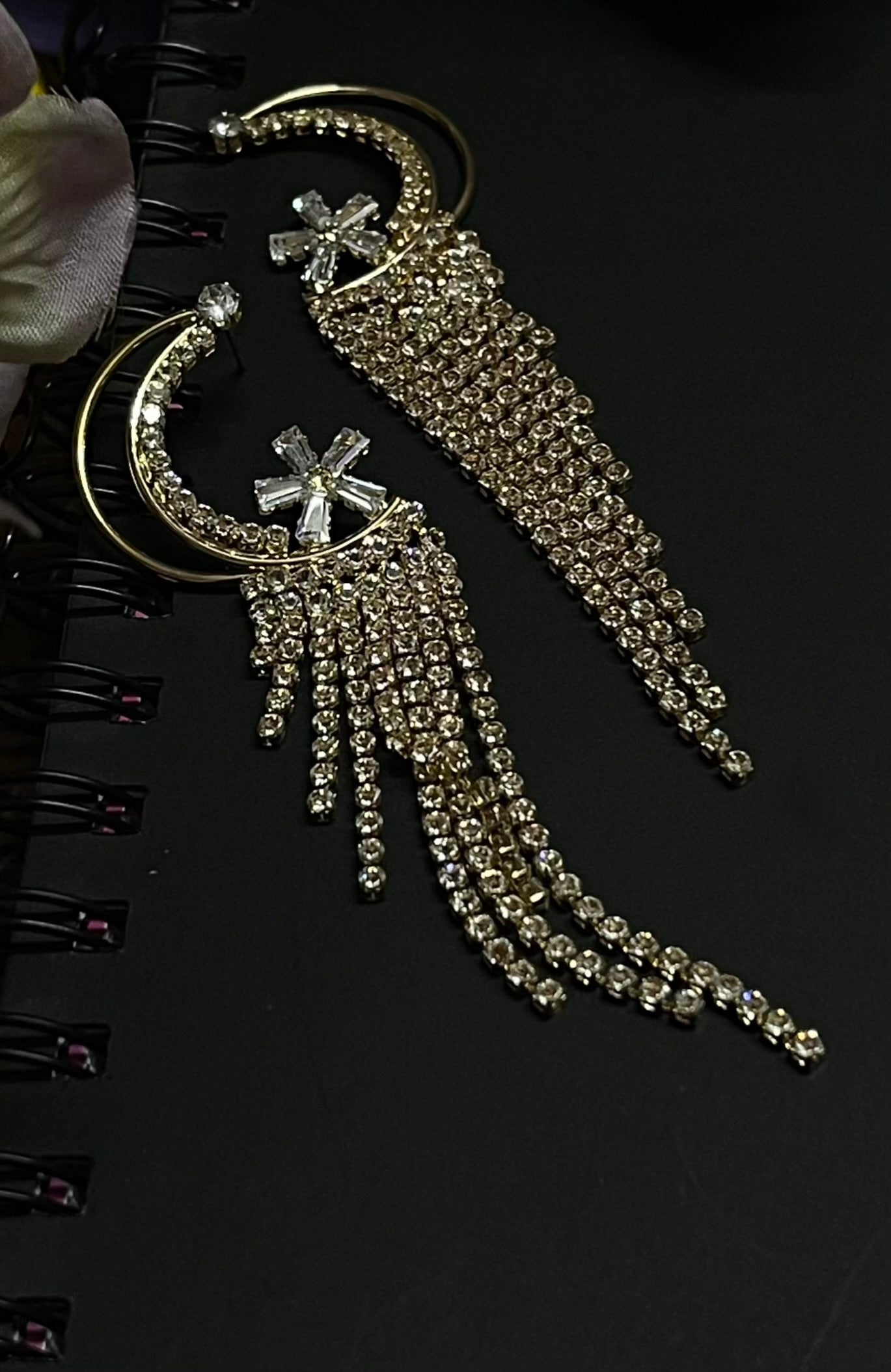 Celestial Crescent Starfall Earrings