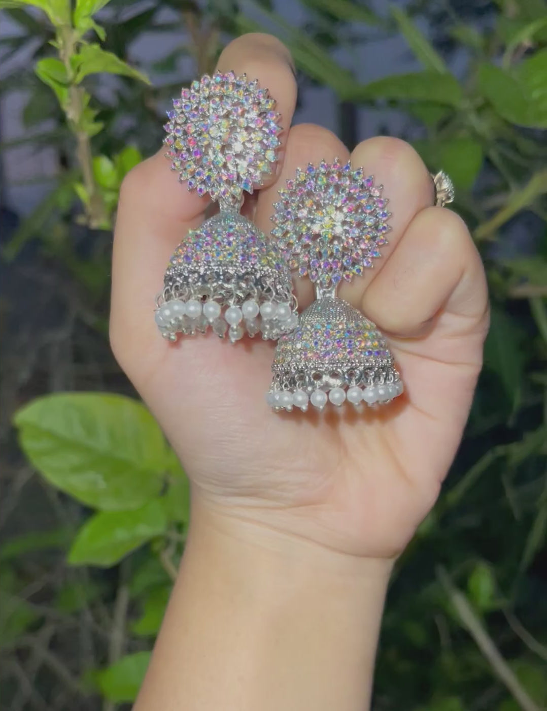 Crystal Sparkle Jhumki Earrings