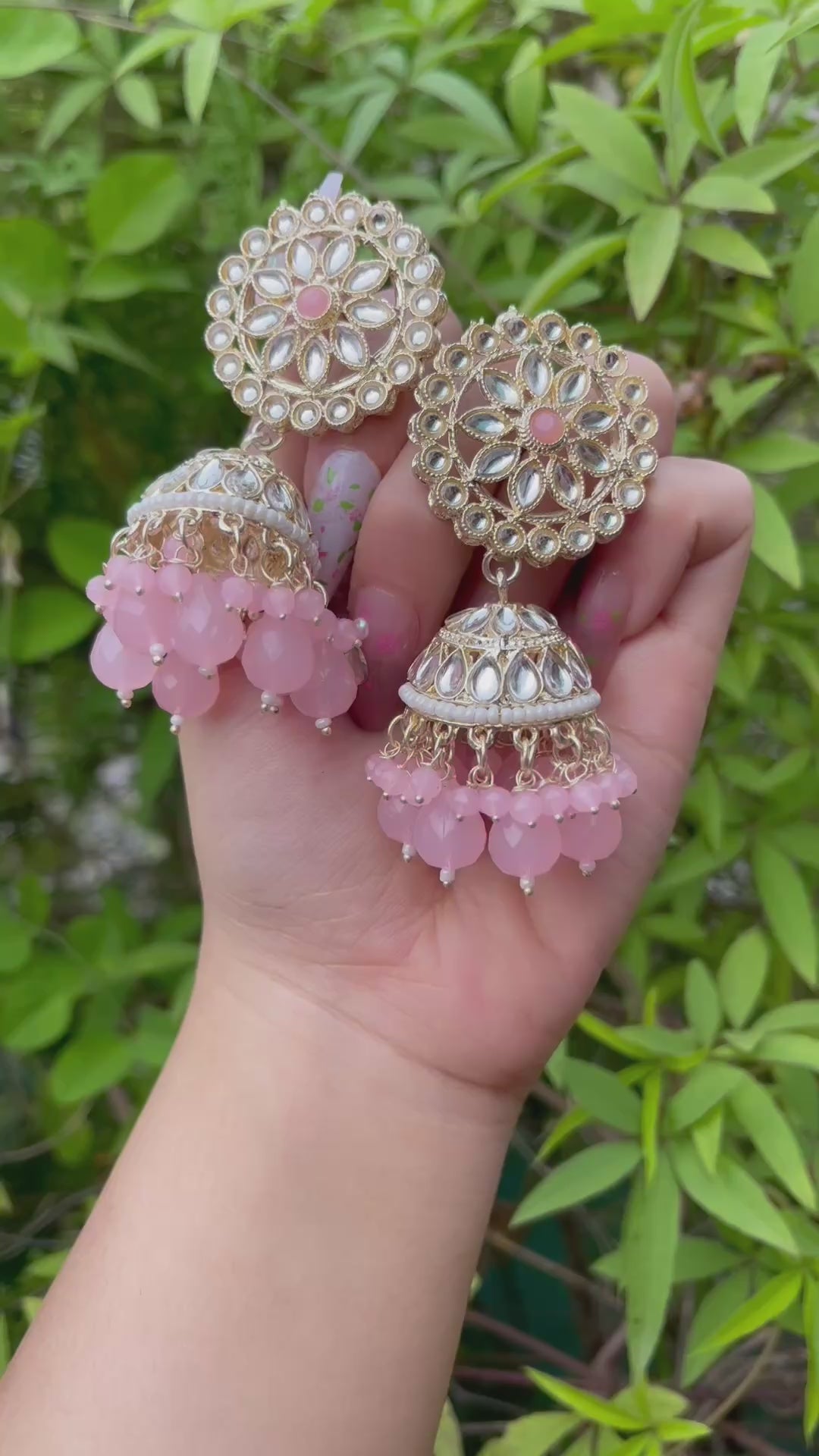 Jasmine Jhumka – Kundan Earrings with Floral Elegance