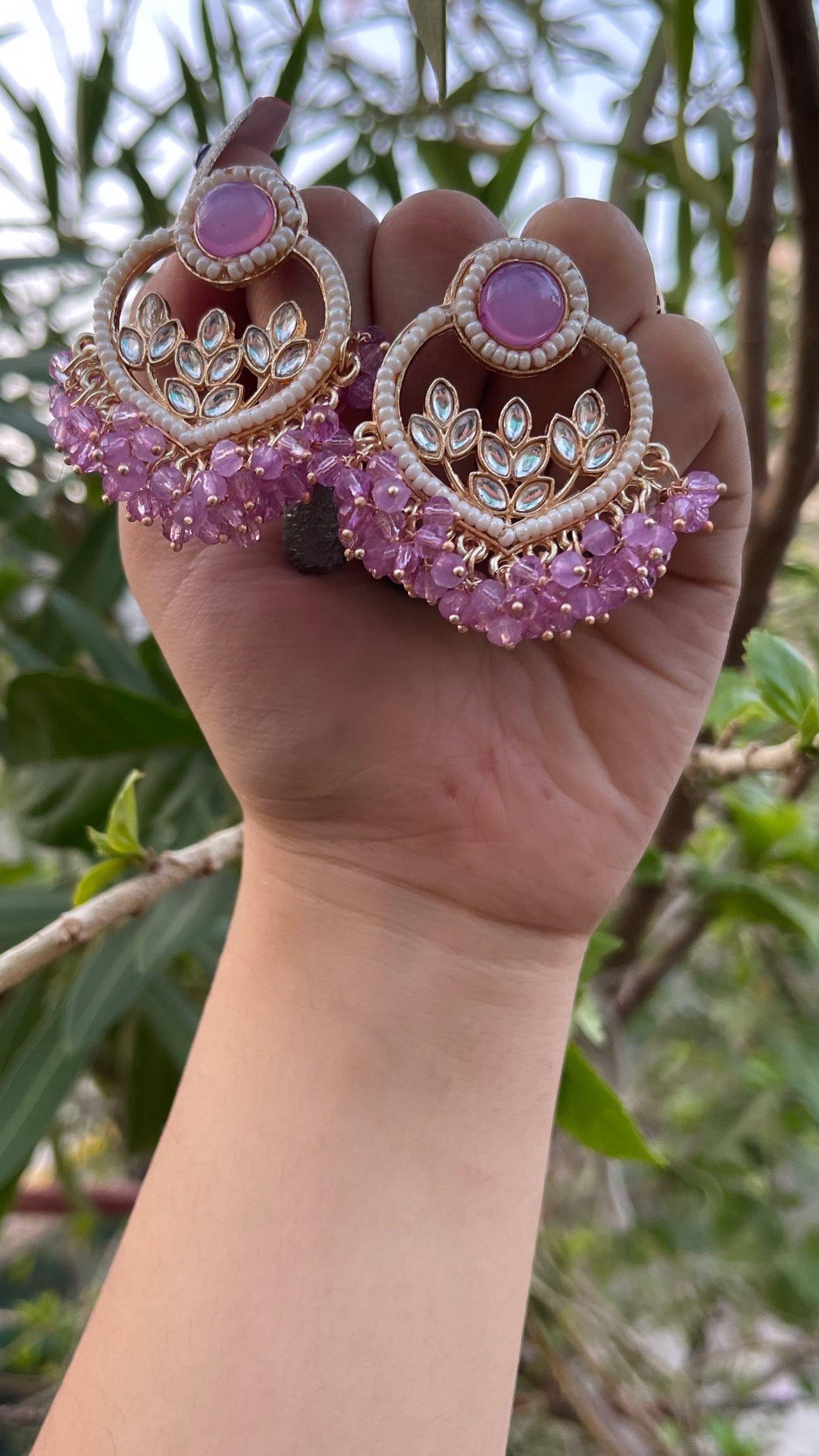 Hoop Earrings With Beaded Fringe