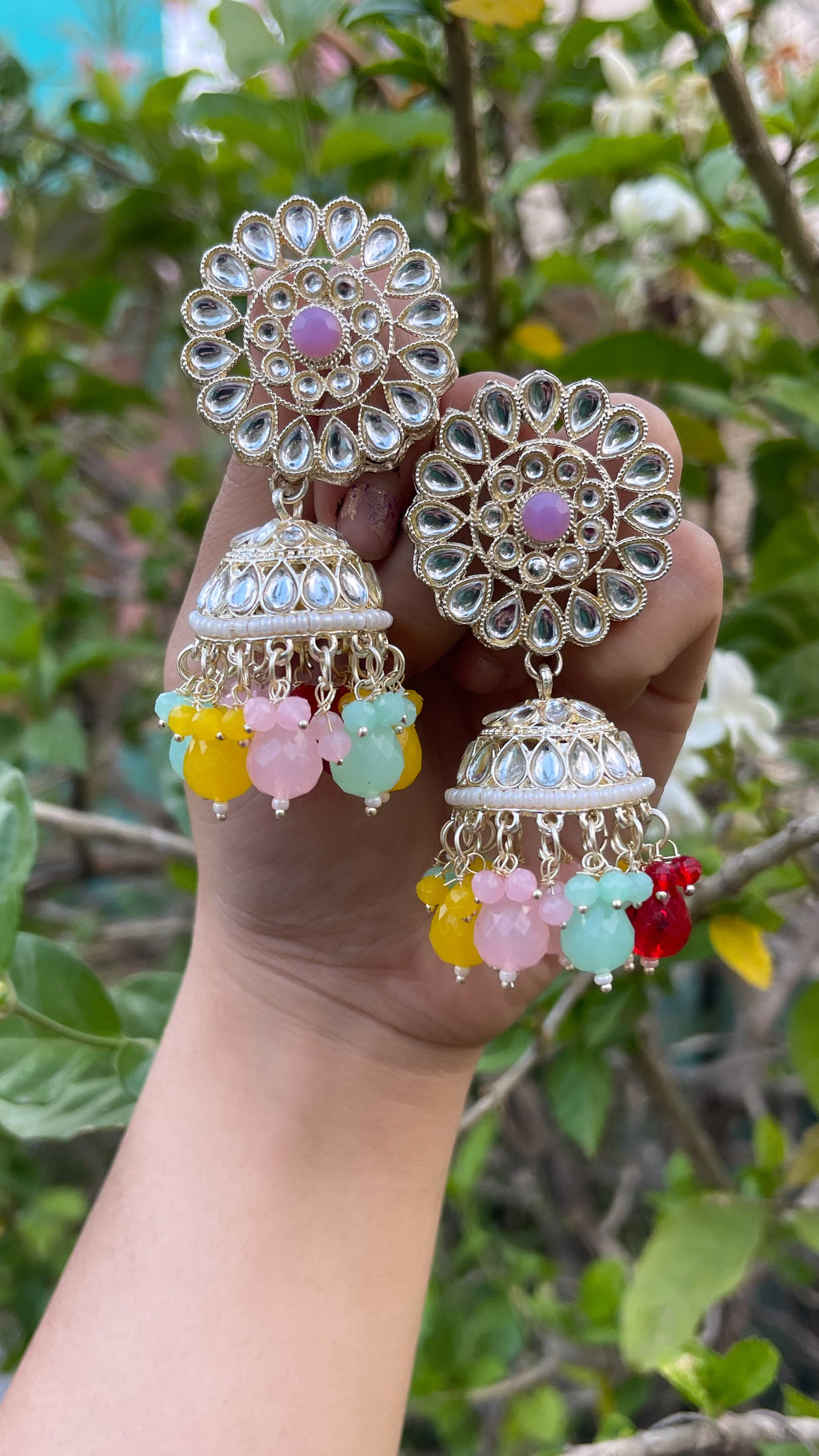 Shringar Traditional Floral Jhumka Earrings