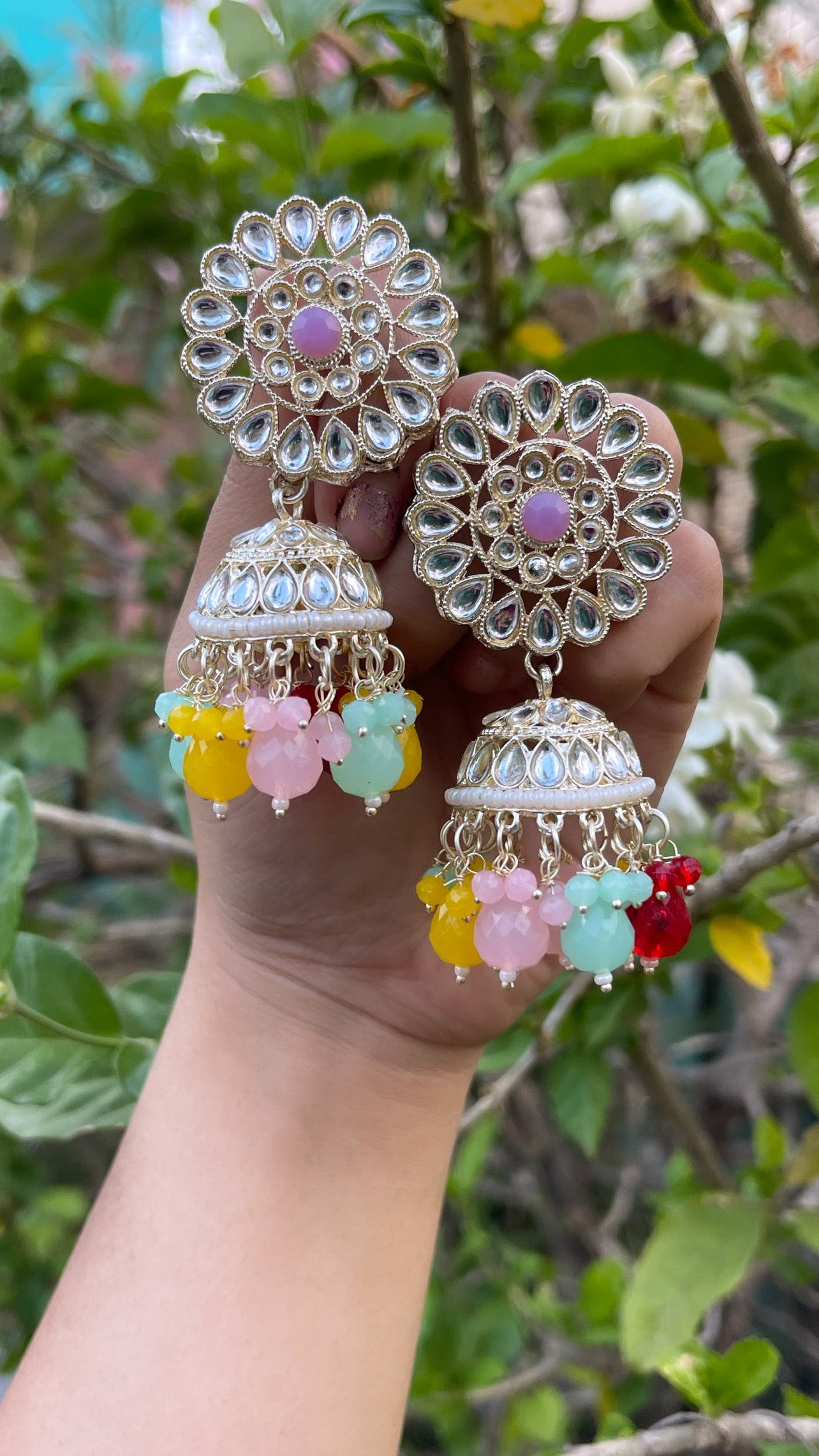 Shringar Traditional Floral Jhumka Earrings