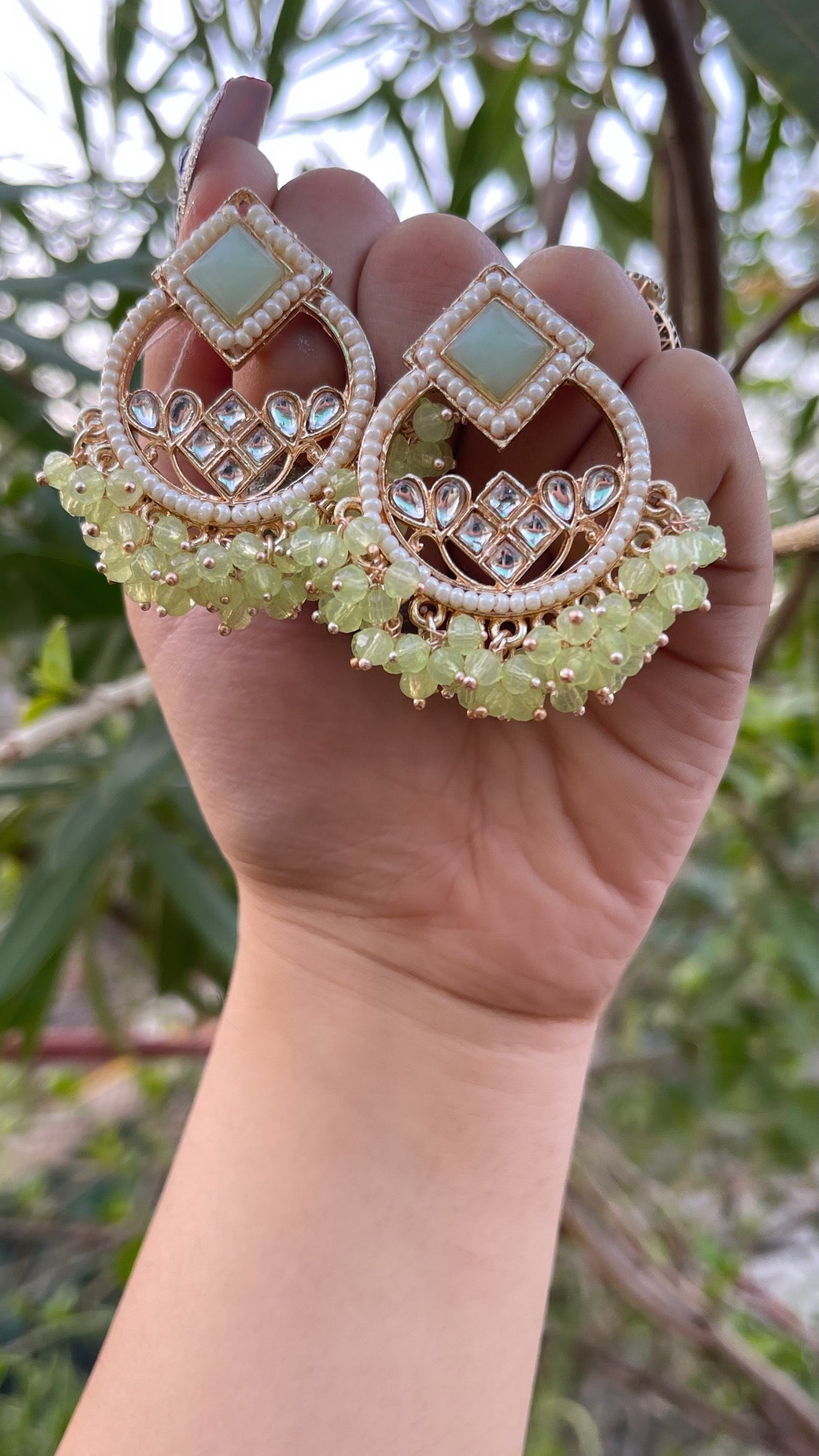Hoop Earrings With Beaded Fringe