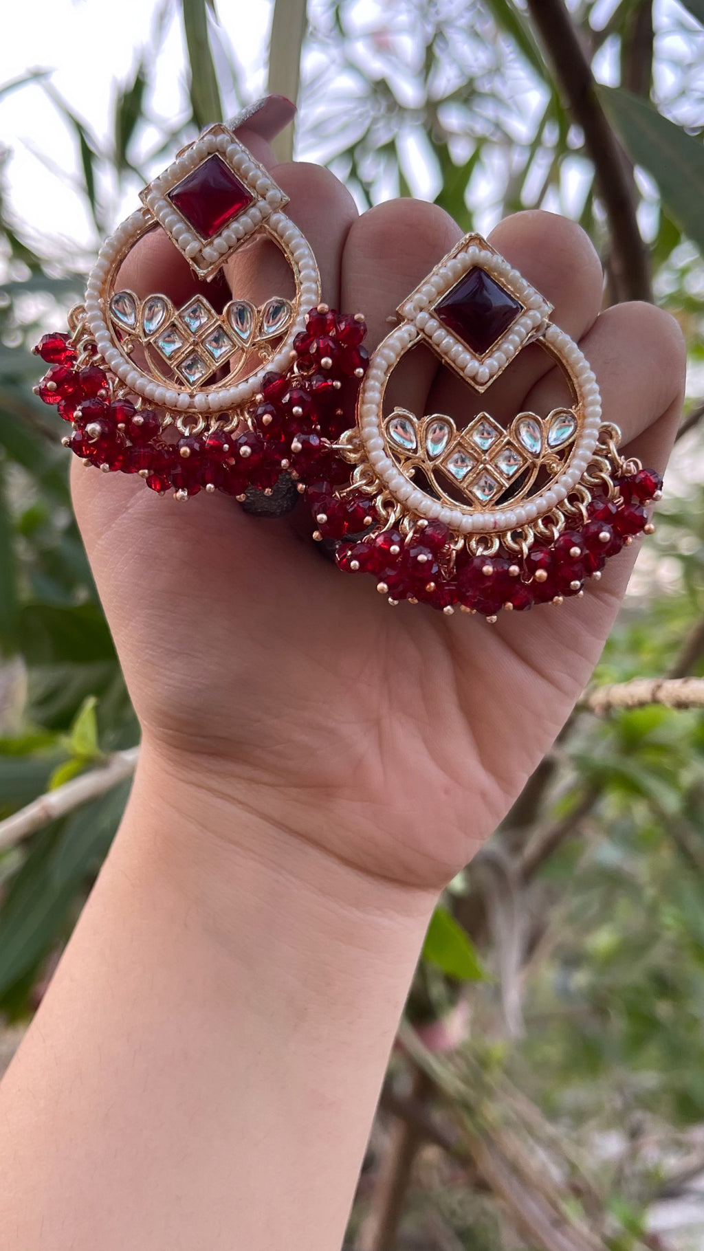 Hoop Earrings With Beaded Fringe
