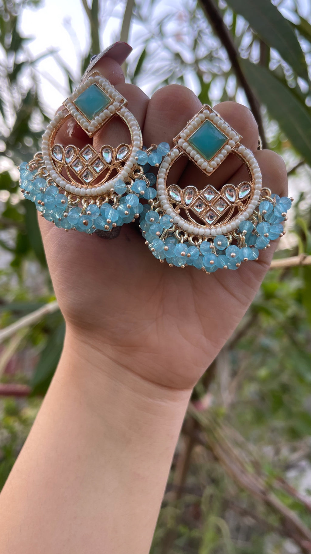 Hoop Earrings With Beaded Fringe