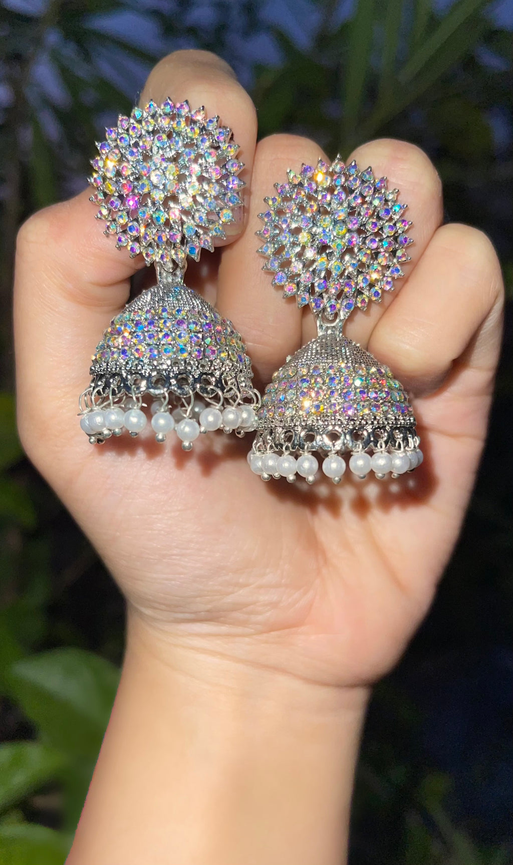 Crystal Sparkle Jhumki Earrings