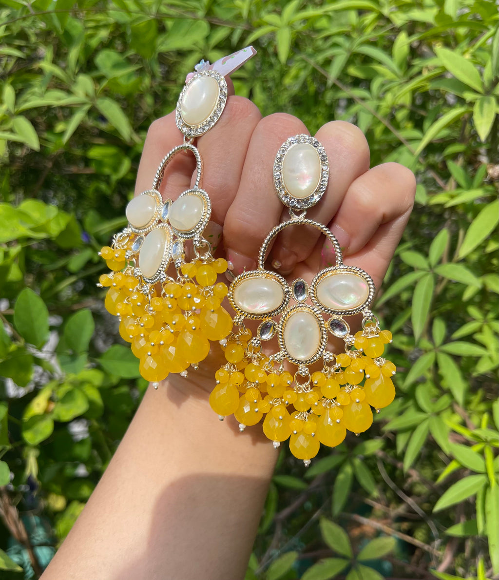 Kanika Earrings — Festive Earrings in Yellow, Black & Wine