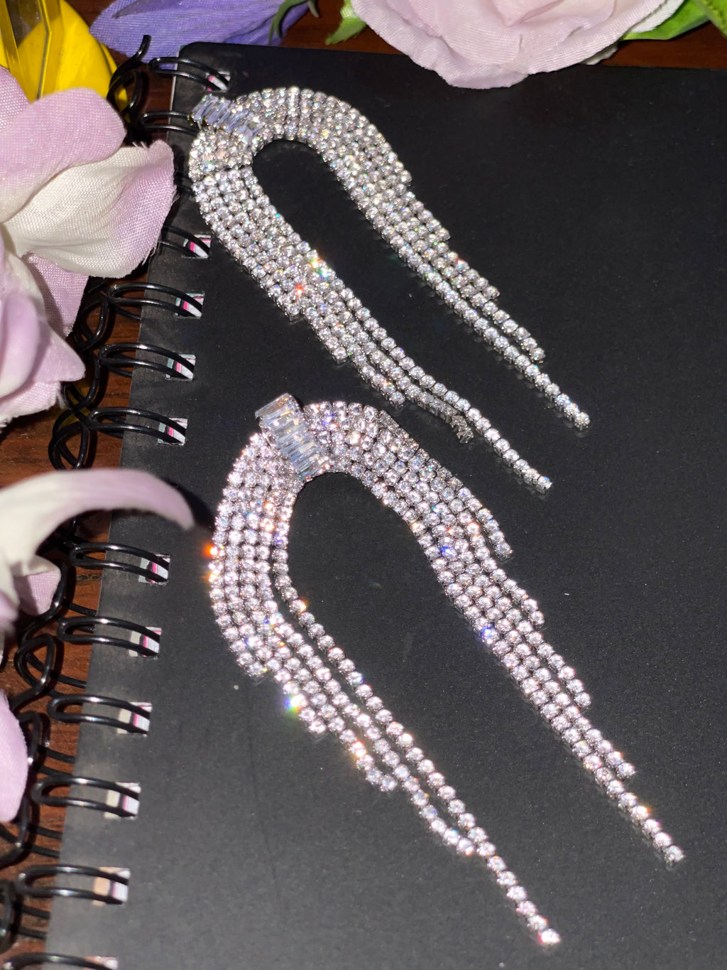 Radiant Waterfall Arch Rhinestone Earrings